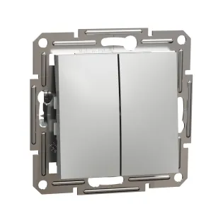 Schneider Electric EPH0600161, Asfora Plus, Alüminyum, İkili Vavien Anahtar, Çerçevesiz