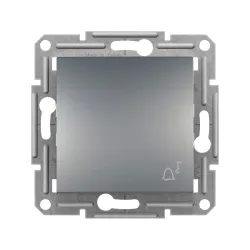 Schneider Electric EPH0800162, Asfora Plus, Çelik, Liht Anahtarı, Zil İşaretli, Çerçevesiz