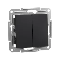 Schneider Electric EPH1100171, Asfora Plus, Antrasit, İkili Liht Anahtarı, Çerçevesiz