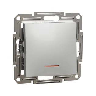 Schneider Electric EPH1400161, Asfora Plus, Alüminyum, Anahtar, Işıklı, Çerçevesiz