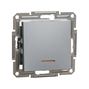 Schneider Electric EPH1400162, Asfora Plus, Çelik, Anahtar, Işıklı, Çerçevesiz