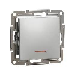 Schneider Electric EPH1500161, Asfora Plus, Alüminyum, Vavien Anahtar, Işıklı, Çerçevesiz