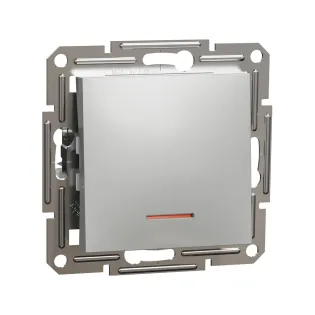 Schneider Electric EPH1500161, Asfora Plus, Alüminyum, Vavien Anahtar, Işıklı, Çerçevesiz