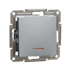 Schneider Electric EPH1500162, Asfora Plus, Çelik, Vavien Anahtar, Işıklı, Çerçevesiz