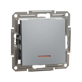 Schneider Electric EPH1500162, Asfora Plus, Çelik, Vavien Anahtar, Işıklı, Çerçevesiz