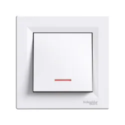 Schneider Electric EPH1600121, Asfora, Beyaz, Liht Anahtarı, Işıklı, Çerçeveli
