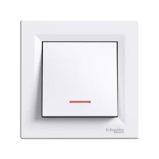 Schneider Electric EPH1600121, Asfora, Beyaz, Liht Anahtarı, Işıklı, Çerçeveli
