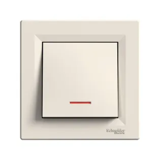 Schneider Electric EPH1600123, Asfora, Krem, Liht Anahtarı, Işıklı, Çerçeveli