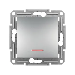 Schneider Electric EPH1600161, Asfora Plus, Alüminyum, Liht Anahtarı, Işıklı, Çerçeveli