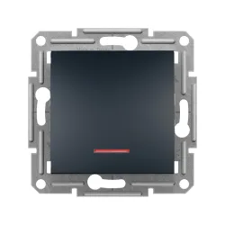 Schneider Electric EPH1600171, Asfora Plus, Antrasit, Liht Anahtarı, Işıklı, Çerçeveli