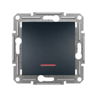 Schneider Electric EPH1600171, Asfora Plus, Antrasit, Liht Anahtarı, Işıklı, Çerçeveli