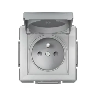 Schneider Electric EPH2800661, Asfora Plus, Alüminyum, UPS Priz, Çocuk Korumalı, Kapaklı, IP44, Çerçeveli