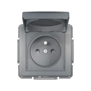 Schneider Electric EPH2800662, Asfora Plus, Çelik, UPS Priz, Çocuk Korumalı, Kapaklı, IP44, Çerçeveli