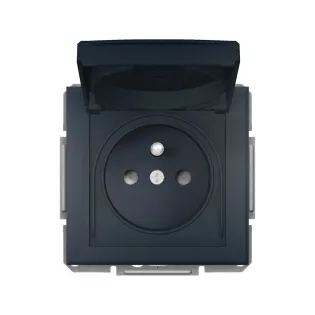 Schneider Electric EPH2800671, Asfora Plus, Antrasit, UPS Priz, Çocuk Korumalı, Kapaklı, IP44, Çerçeveli