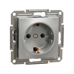 Schneider Electric EPH2900161, Asfora Plus, Alüminyum, Topraklı Priz, Çerçevesiz
