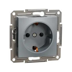 Schneider Electric EPH2900162, Asfora Plus, Çelik, Topraklı Priz, Çerçevesiz