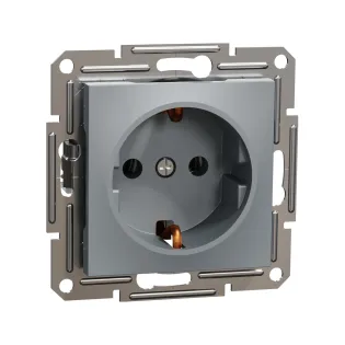 Schneider Electric EPH2900162, Asfora Plus, Çelik, Topraklı Priz, Çerçevesiz