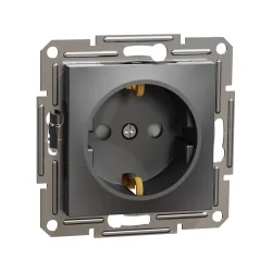Schneider Electric EPH2900271, Asfora Plus, Antrasit, Topraklı Priz, Çocuk Korumalı, Çerçevesiz
