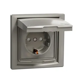Schneider Electric EPH3100369, Asfora Plus, Bronz, Topraklı Priz, Çocuk Korumalı, Kapaklı, IP44, Çerçeveli