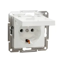 Schneider Electric EPH3170121, Asfora, Beyaz, Topraklı Priz, Kapaklı, Çerçevesiz