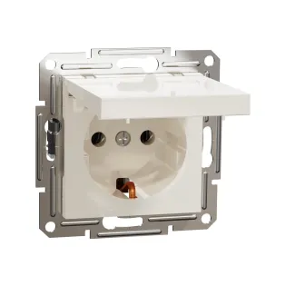 Schneider Electric EPH3170123, Asfora, Krem, Topraklı Priz, Kapaklı, Çerçevesiz