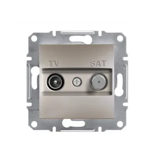 Schneider Electric EPH3400169, Asfora Plus, Bronz, TV ve SAT Prizi, Sonlu, F Tipi, İkili, Çerçevesiz