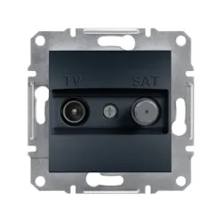 Schneider Electric EPH3400171, Asfora Plus, Antrasit, TV ve SAT Prizi, Sonlu, F Tipi, İkili, Çerçevesiz