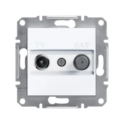 Schneider Electric EPH3470121, Asfora, Beyaz, TV ve SAT Prizi, Sonlu, F Tipi, İkili, Çerçevesiz