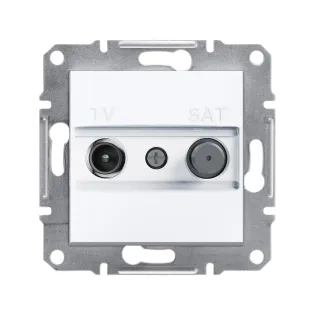 Schneider Electric EPH3470121, Asfora, Beyaz, TV ve SAT Prizi, Sonlu, F Tipi, İkili, Çerçevesiz