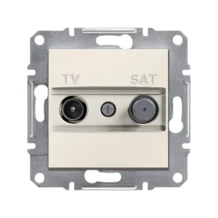 Schneider Electric EPH3470123, Asfora, Krem, TV ve SAT Prizi, Sonlu, F Tipi, İkili, Çerçevesiz