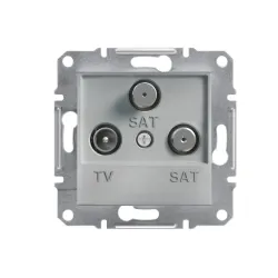Schneider Electric EPH3600161, Asfora Plus, Alüminyum, TV ve SAT-SAT Prizi, Sonlu, Üçlü, Çerçevesiz