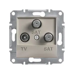 Schneider Electric EPH3600169, Asfora Plus, Bronz, TV ve SAT-SAT Prizi, Sonlu, Üçlü, Çerçevesiz