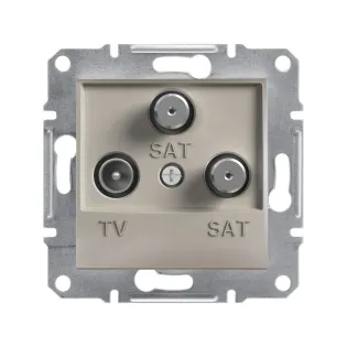 Schneider Electric EPH3600169, Asfora Plus, Bronz, TV ve SAT-SAT Prizi, Sonlu, Üçlü, Çerçevesiz