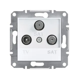 Schneider Electric EPH3670121, Asfora, Beyaz, TV ve SAT-SAT Prizi, Sonlu, Üçlü, Çerçevesiz