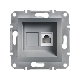 Schneider Electric EPH4100162, Asfora Plus, Çelik, Nümeris Telefon Prizi, RJ11, Çerçevesiz