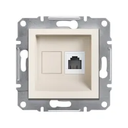 Schneider Electric EPH4170123, Asfora, Krem, Nümeris Telefon Prizi, RJ11, Çerçevesiz