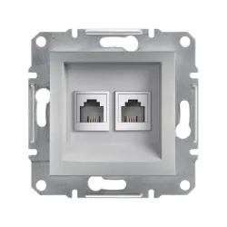 Schneider Electric EPH4200161, Asfora Plus, Alüminyum, Nümeris Telefon Prizi, RJ11, İkili, Çerçevesiz
