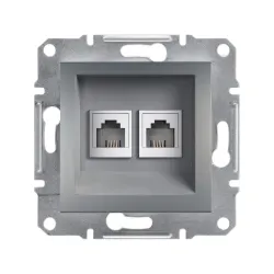 Schneider Electric EPH4200162, Asfora Plus, Çelik, Nümeris Telefon Prizi, RJ11, İkili, Çerçevesiz
