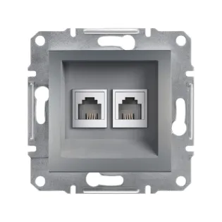 Schneider Electric EPH4200162, Asfora Plus, Çelik, Nümeris Telefon Prizi, RJ11, İkili, Çerçevesiz