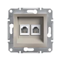 Schneider Electric EPH4200169, Asfora Plus, Bronz, Nümeris Telefon Prizi, RJ11, İkili, Çerçevesiz