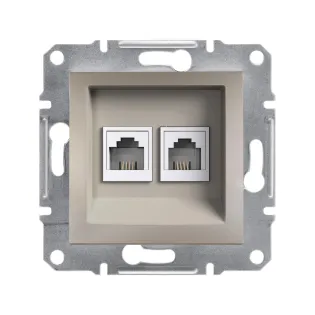 Schneider Electric EPH4200169, Asfora Plus, Bronz, Nümeris Telefon Prizi, RJ11, İkili, Çerçevesiz