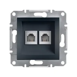 Schneider Electric EPH4200171, Asfora Plus, Antrasit, Nümeris Telefon Prizi, RJ11, İkili, Çerçevesiz