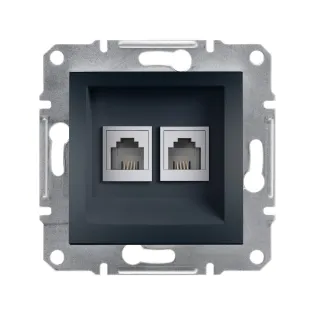 Schneider Electric EPH4200171, Asfora Plus, Antrasit, Nümeris Telefon Prizi, RJ11, İkili, Çerçevesiz