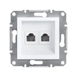 Schneider Electric EPH4270121, Asfora, Beyaz, Nümeris Telefon Prizi, RJ11, İkili, Çerçevesiz