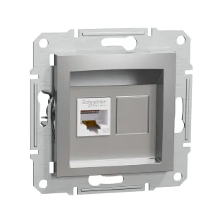 Schneider Electric EPH4300161, Asfora Plus, Alüminyum, Data İnternet Prizi, RJ45, CAT 5e-UTP, Çerçevesiz