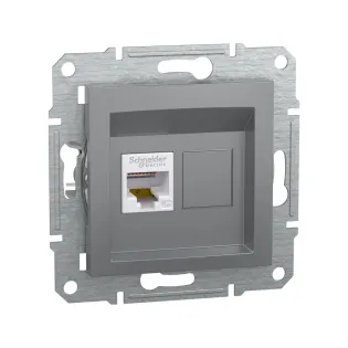 Schneider Electric EPH4300162, Asfora Plus, Çelik, Data İnternet Prizi, RJ45, CAT 5e-UTP, Çerçevesiz