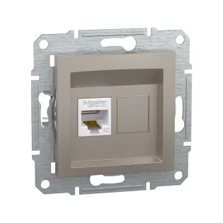 Schneider Electric EPH4300169, Asfora Plus, Bronz, Data İnternet Prizi, RJ45, CAT 5e-UTP, Çerçevesiz