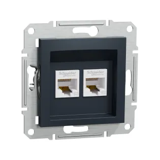 Schneider Electric EPH4400171-02, Asfora Plus, Antrasit, Data İnternet Prizi, RJ45, Konnektörsüz, İkili, Çerçevesiz