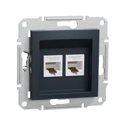 Schneider Electric EPH4400171, Asfora Plus, Antrasit, Data İnternet Prizi, RJ45, CAT 5e-UTP, İkili, Çerçevesiz