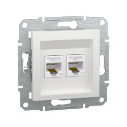 Schneider Electric EPH4470121, Asfora, Beyaz, Data İnternet Prizi, RJ45, CAT 5e-UTP, İkili, Çerçevesiz